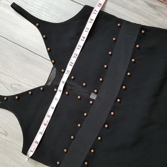 Cinq a Sept Womens Mini Dress Black Solid Comfort Sleeveless V-Neck Chic - Picture 7 of 13